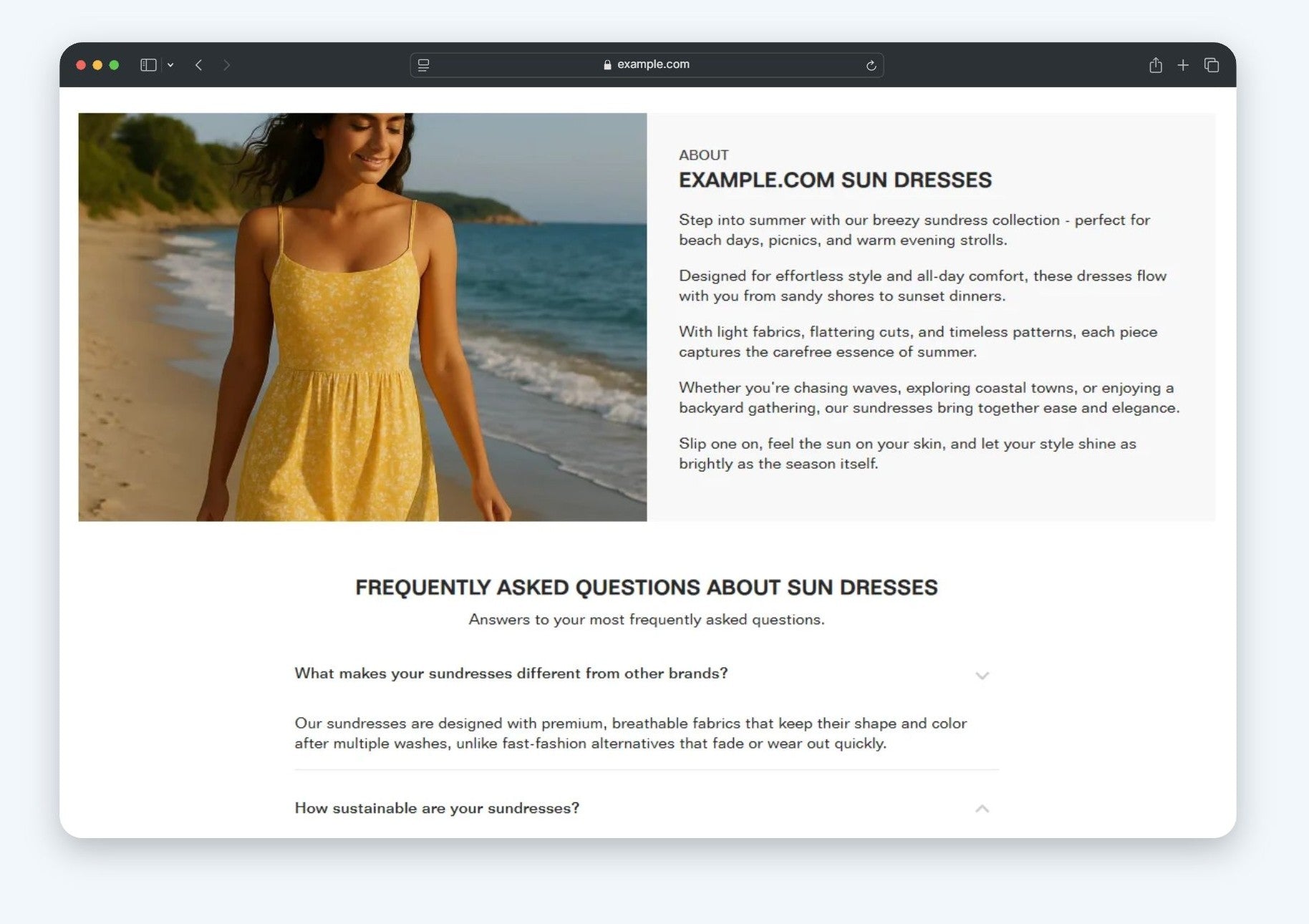 Example of content generated in CDSEO